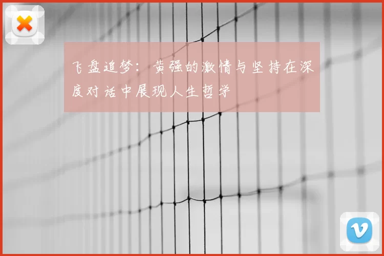 飞盘追梦:黄强的激情与坚持在深度对话中展现人生哲学